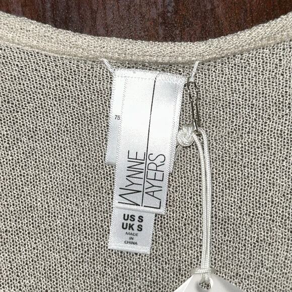 NWT Wynne Layers Womens Sweater Ivory Small Batwing 3/4 Sleeve V Neck Boxy Fit - Picture 7 of 10